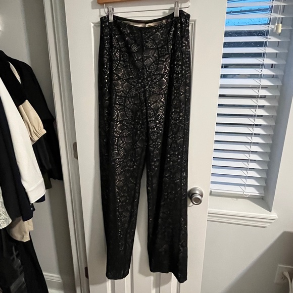 Kobi Halperin Black Lace Straight Leg Pants NWT